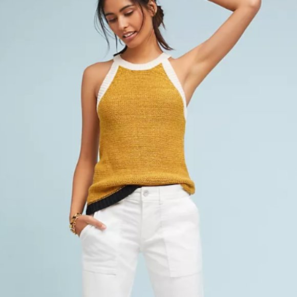 Moth Tops - Moth Anthropologie Colorblock Halter Sweater Tank- Women’s Size Medium
